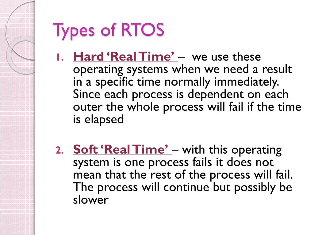 types of rtos