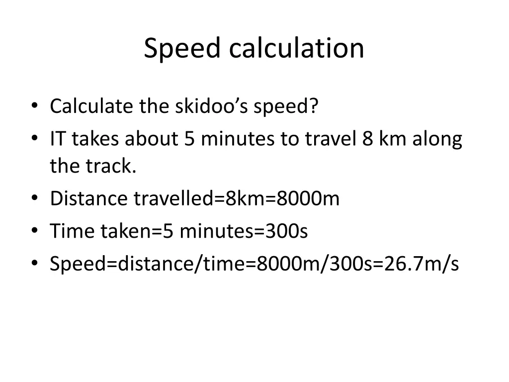 speed calculation