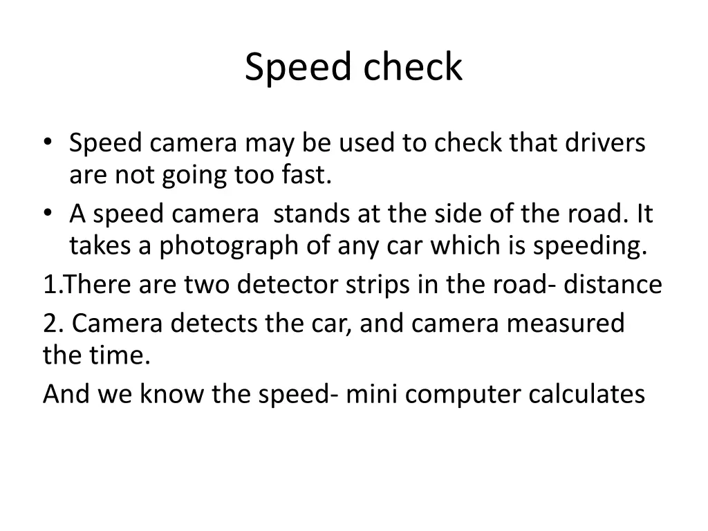 speed check