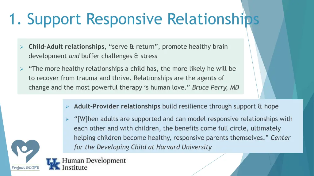 1 support responsive relationships