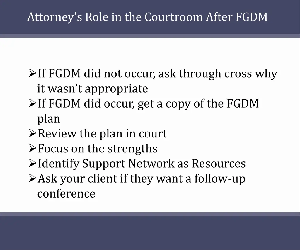 attorney s role in the courtroom after fgdm