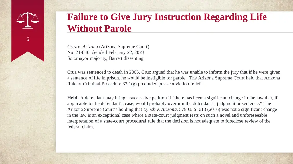 failure to give jury instruction regarding life