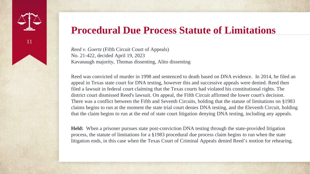 procedural due process statute of limitations