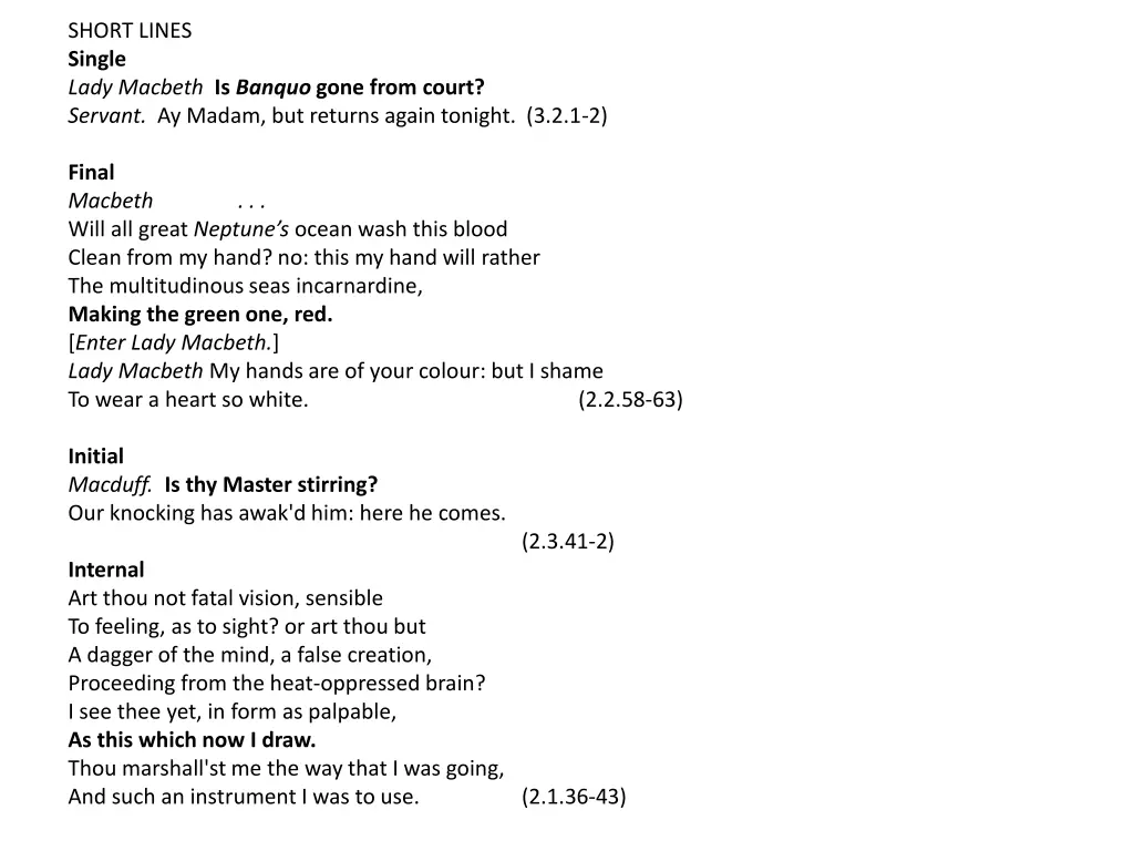 short lines single lady macbeth is banquo gone