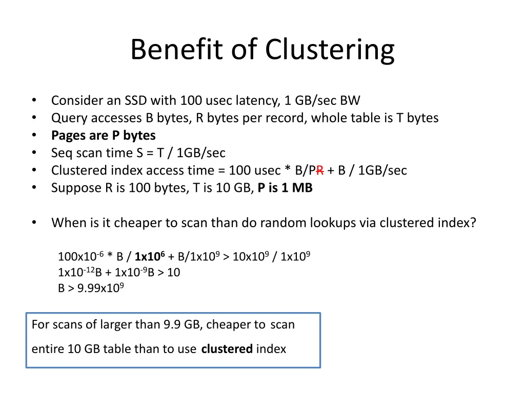 benefit of clustering