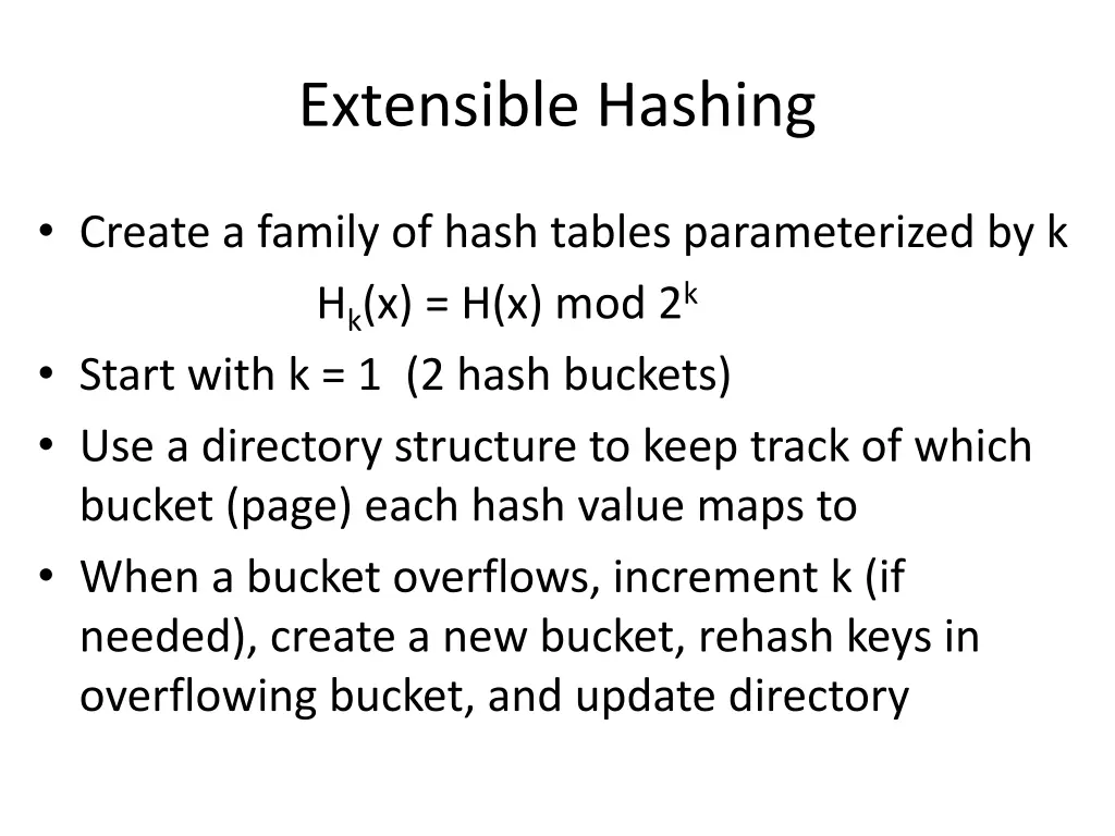 extensible hashing