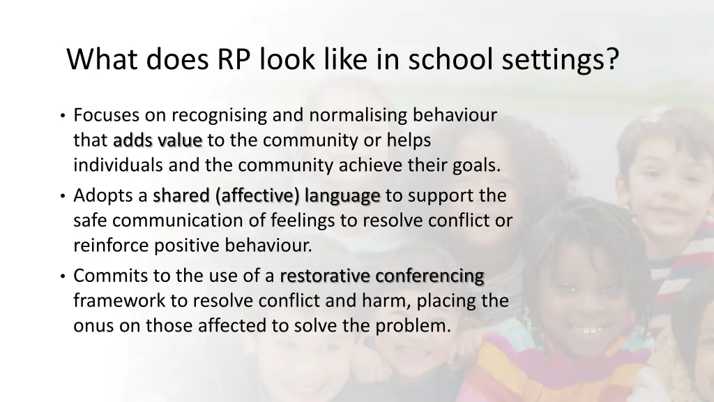 what does rp look like in school settings