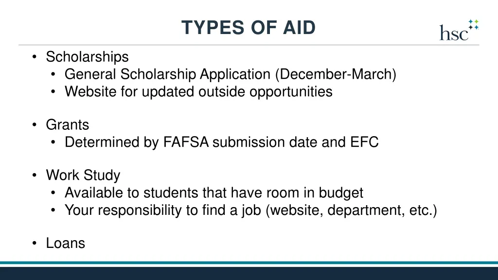 types of aid
