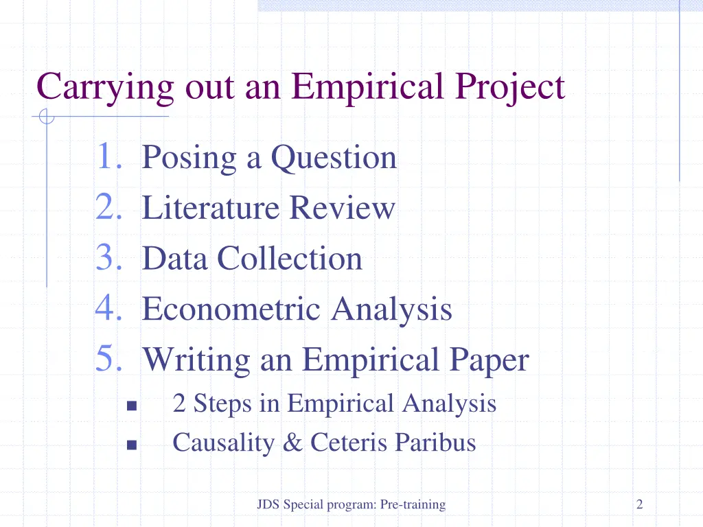 carrying out an empirical project 1