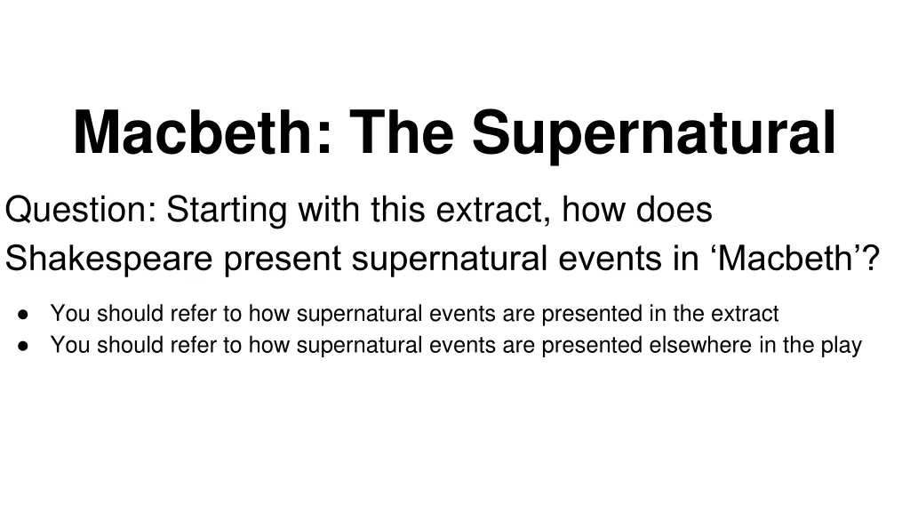 macbeth the supernatural