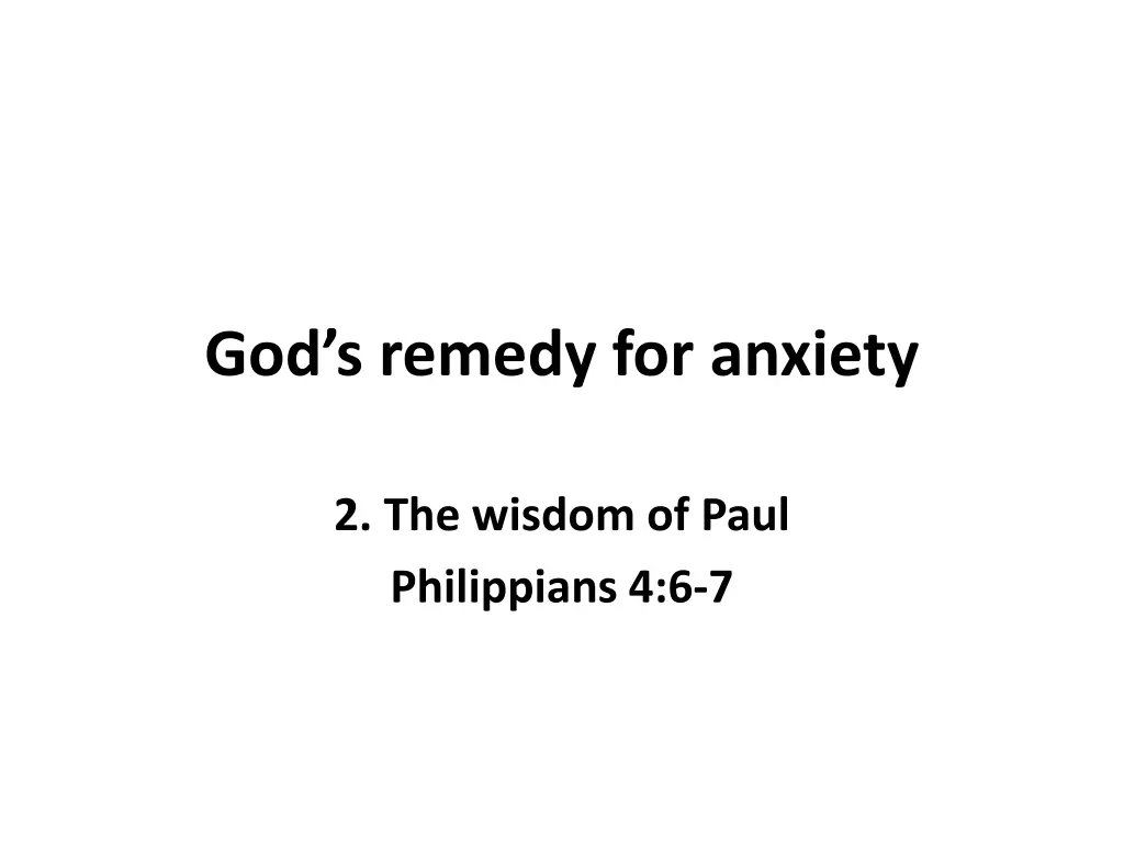 god s remedy for anxiety