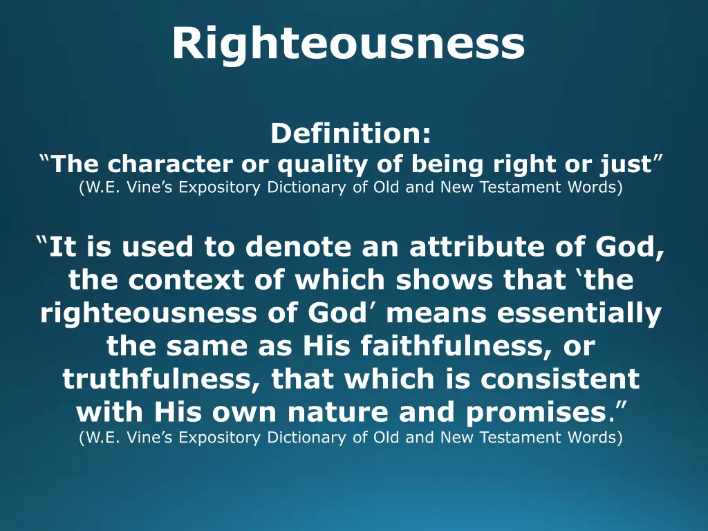 righteousness