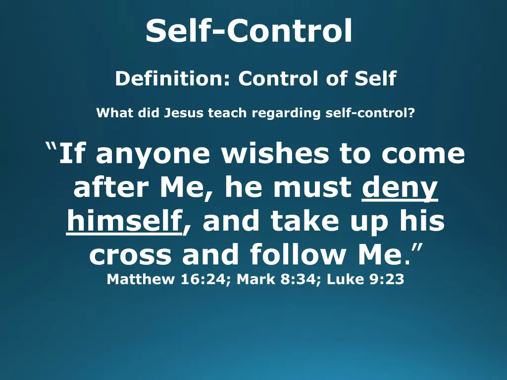self control