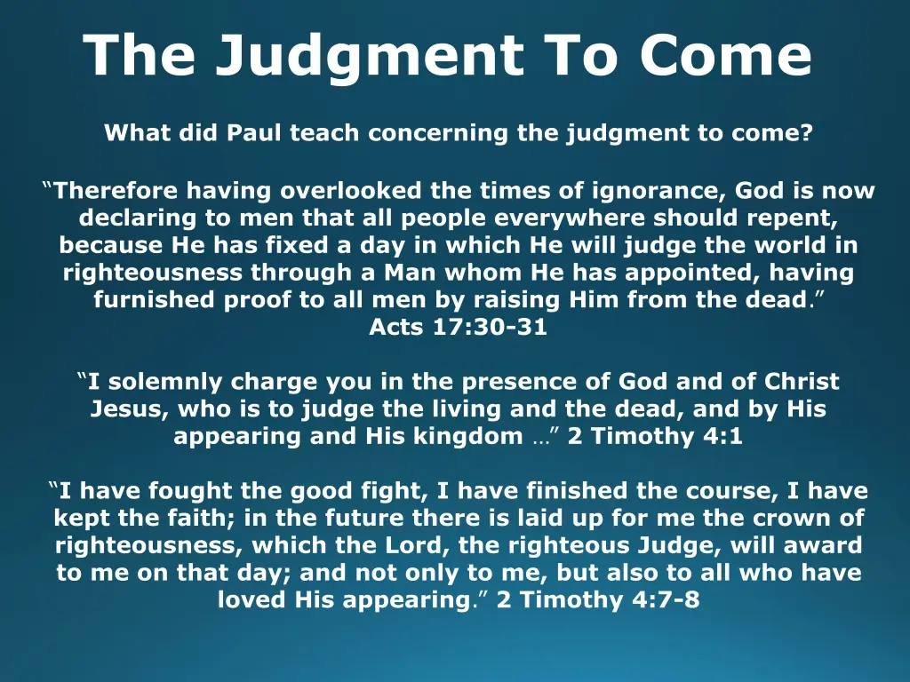 the judgment to come 2