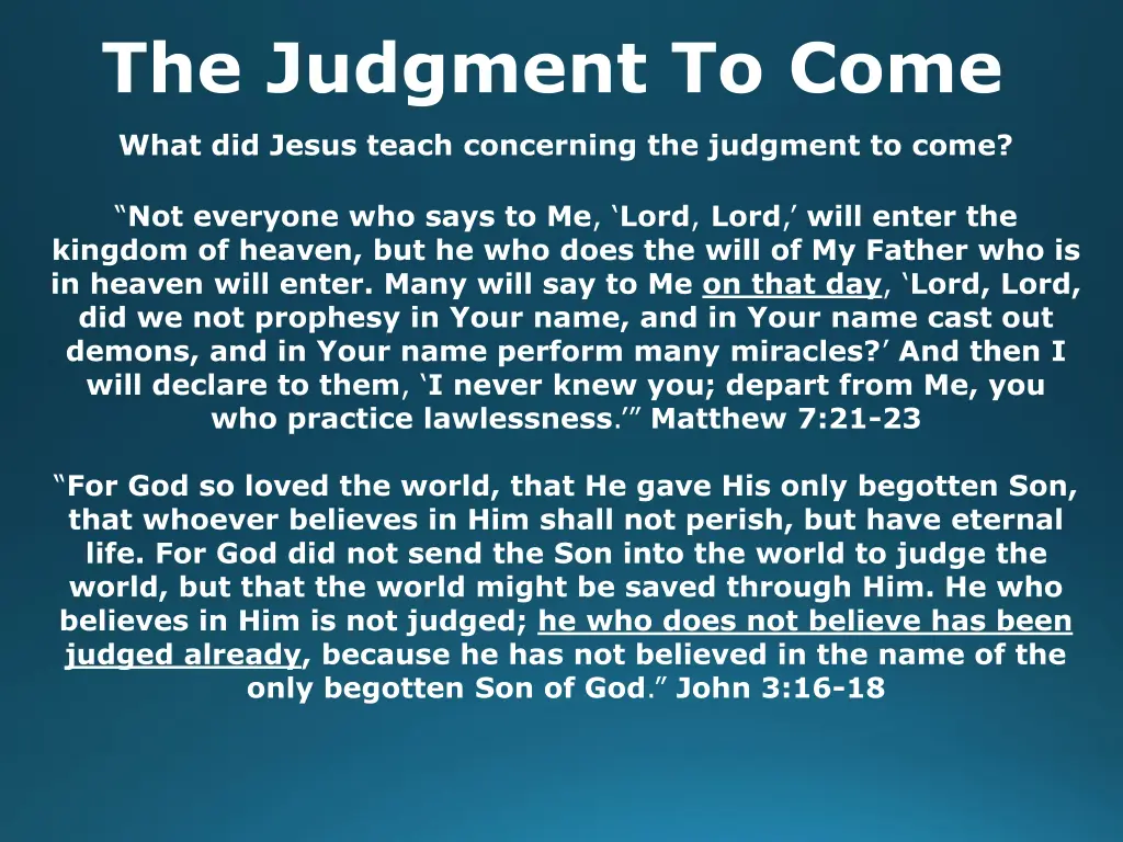 the judgment to come 3