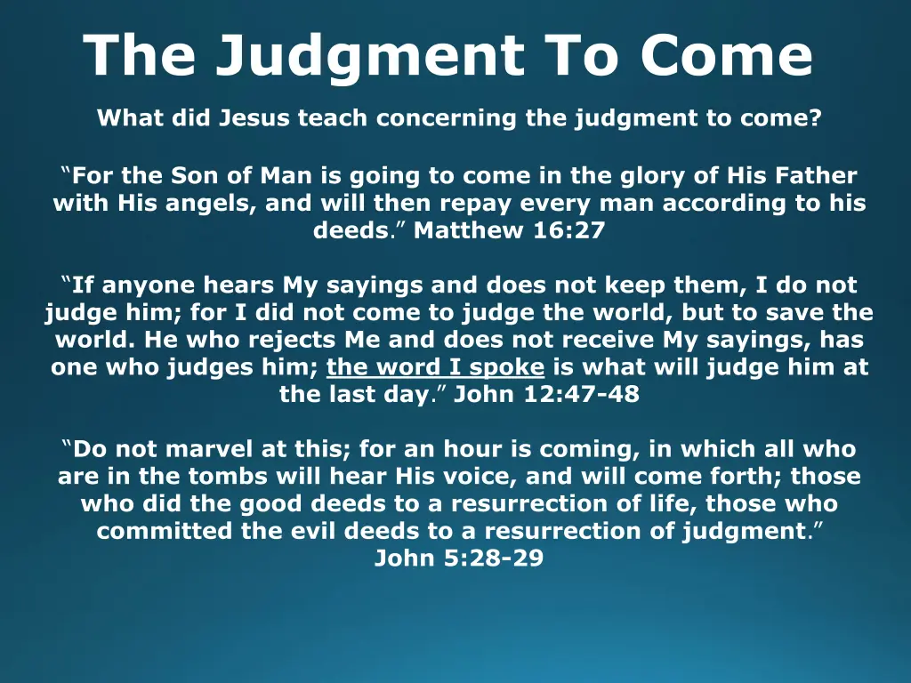 the judgment to come 5