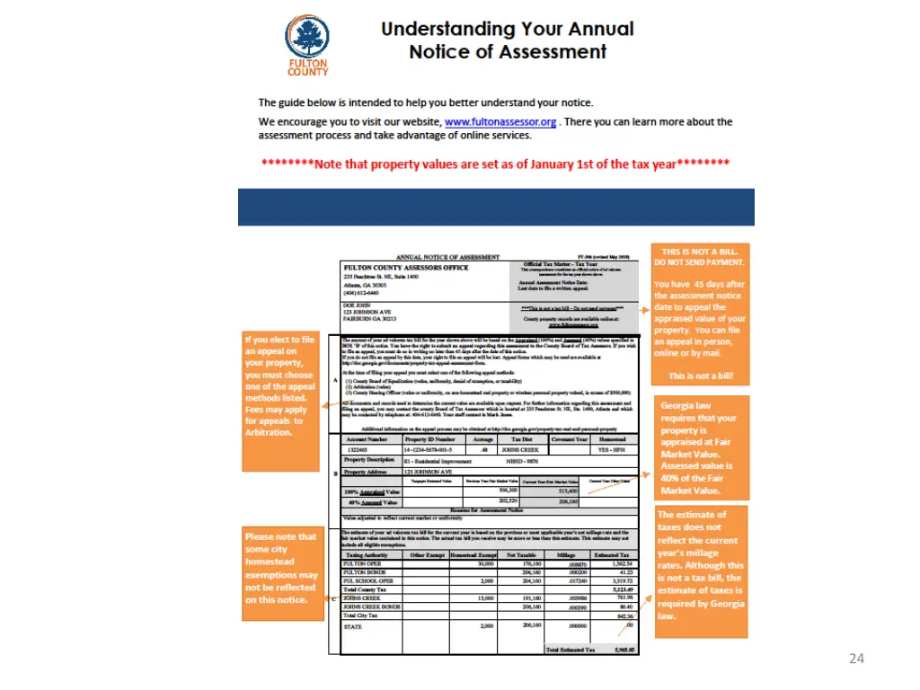 annual notices ofssessment