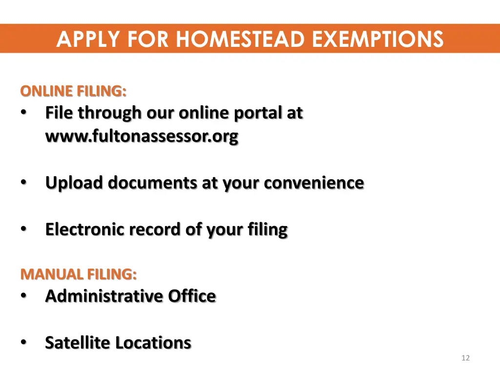 apply for homestead exemptions