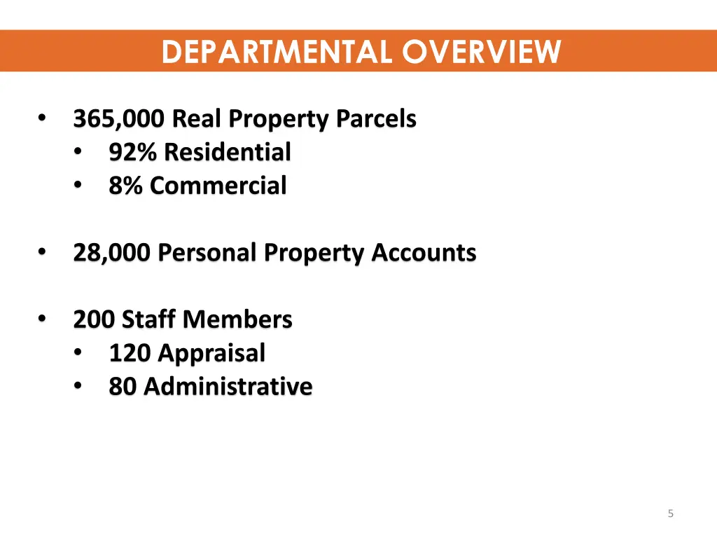 departmental overview