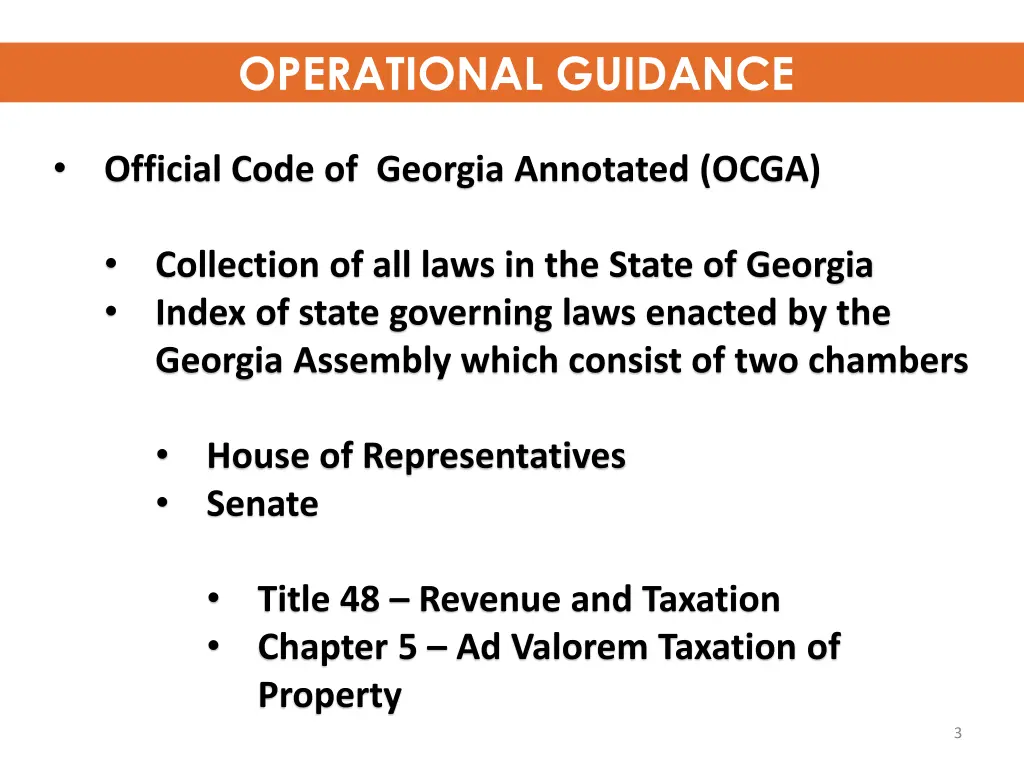 operational guidance
