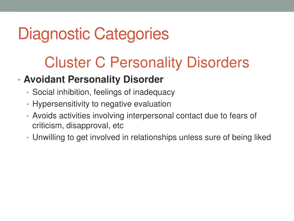 diagnostic categories 13