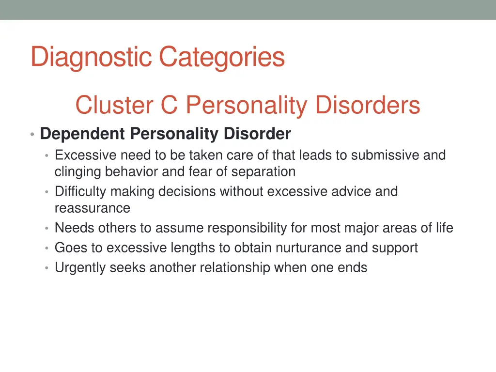 diagnostic categories 14