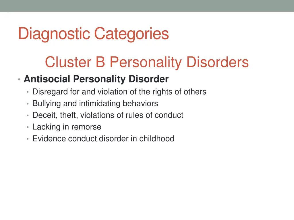 diagnostic categories 17