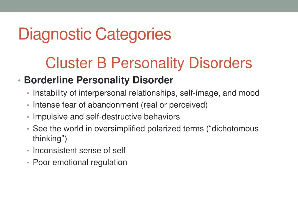 diagnostic categories 18