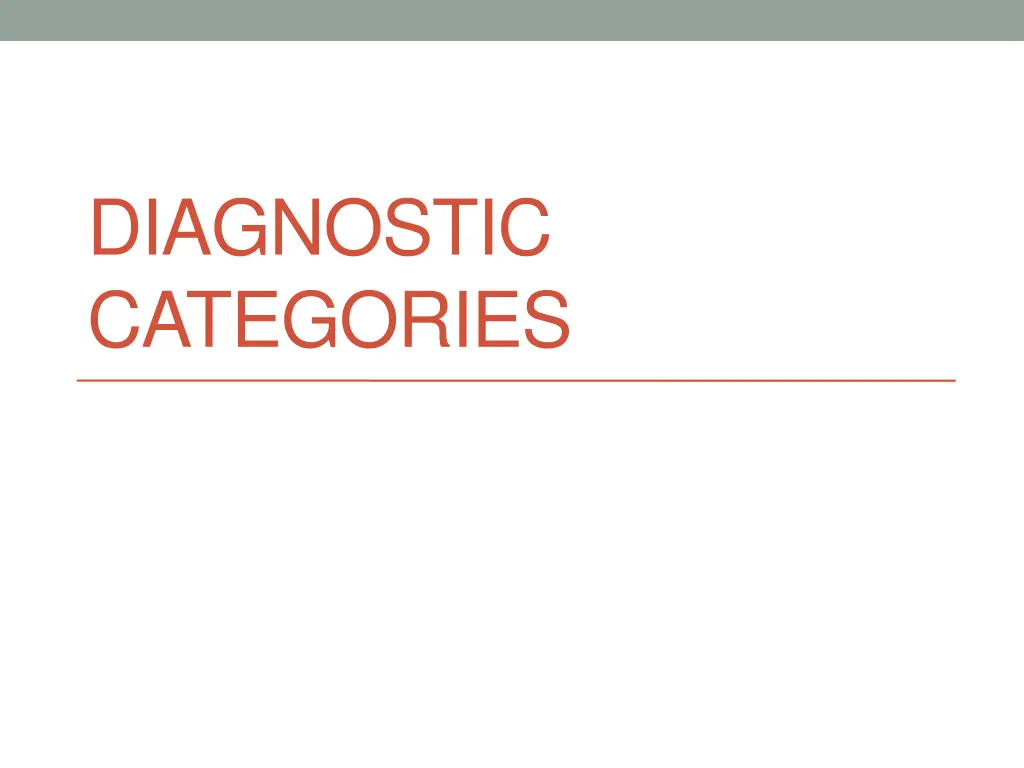 diagnostic categories