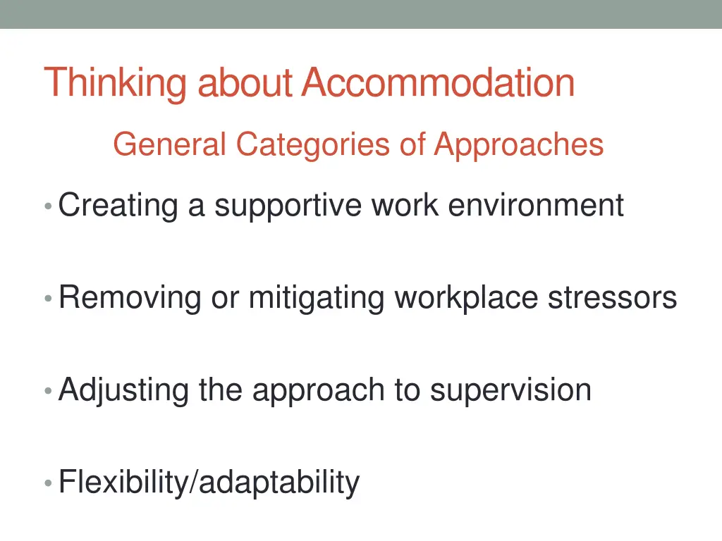 thinking about accommodation
