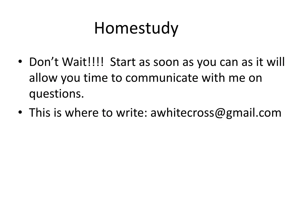 homestudy