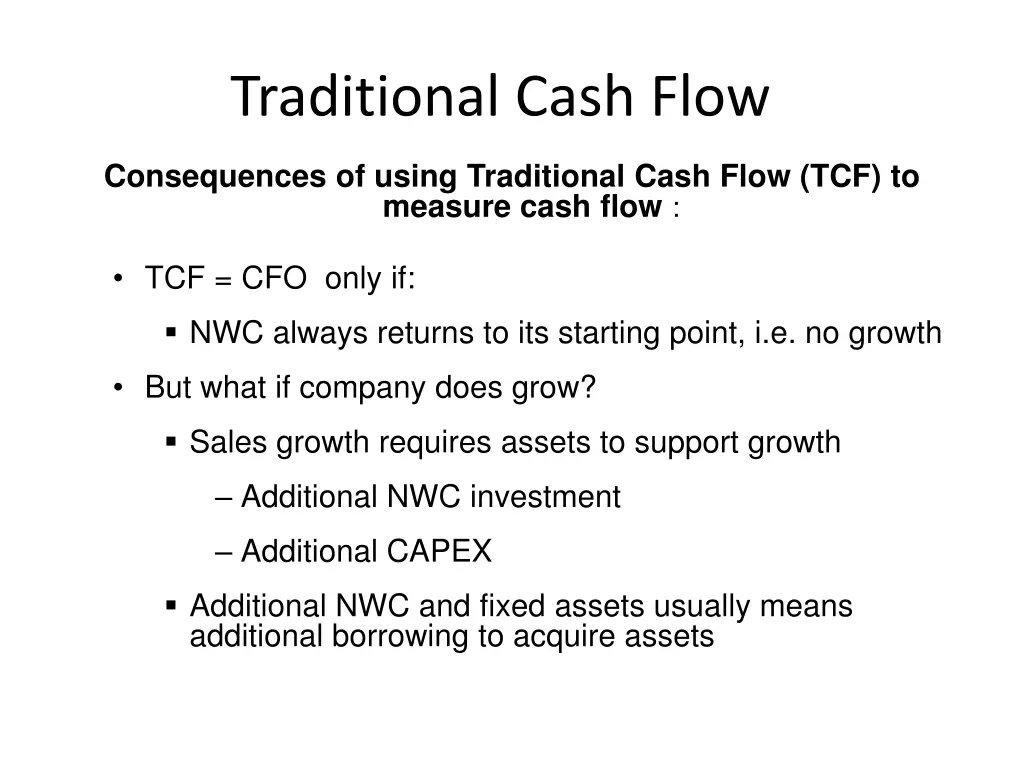 traditional cash flow