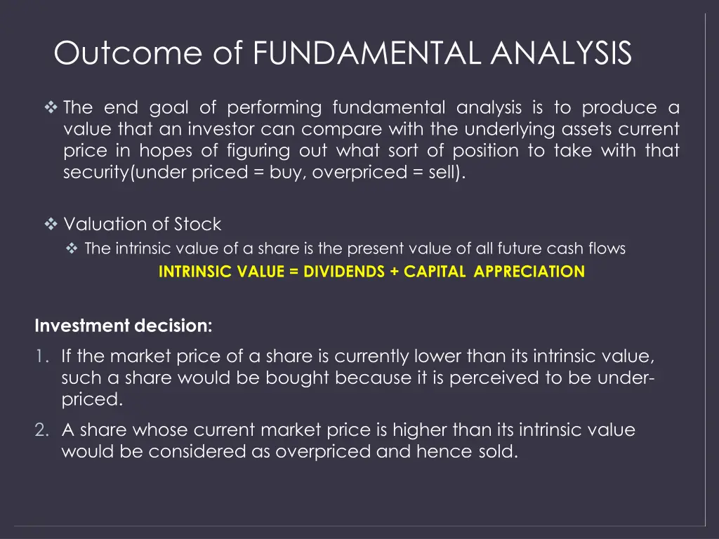 outcome of fundamental analysis