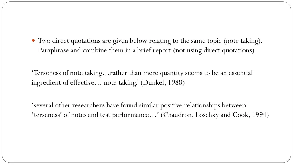 two direct quotations are given below relating