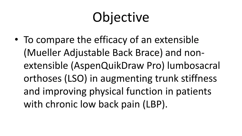 objective