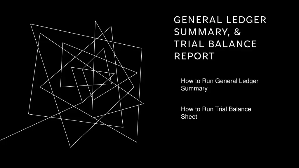 general ledger summary trial balance report