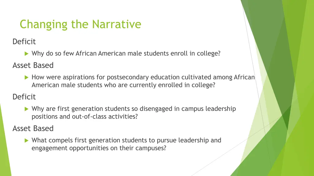 changing the narrative