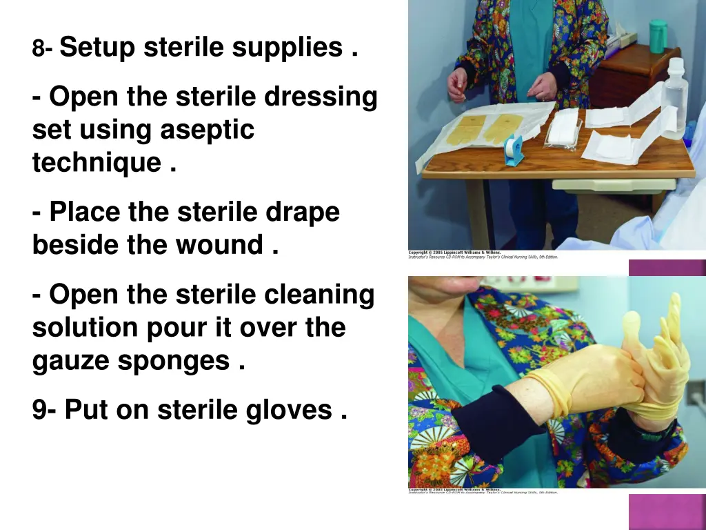 8 setup sterile supplies