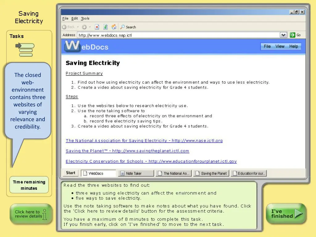the closed web environment contains three