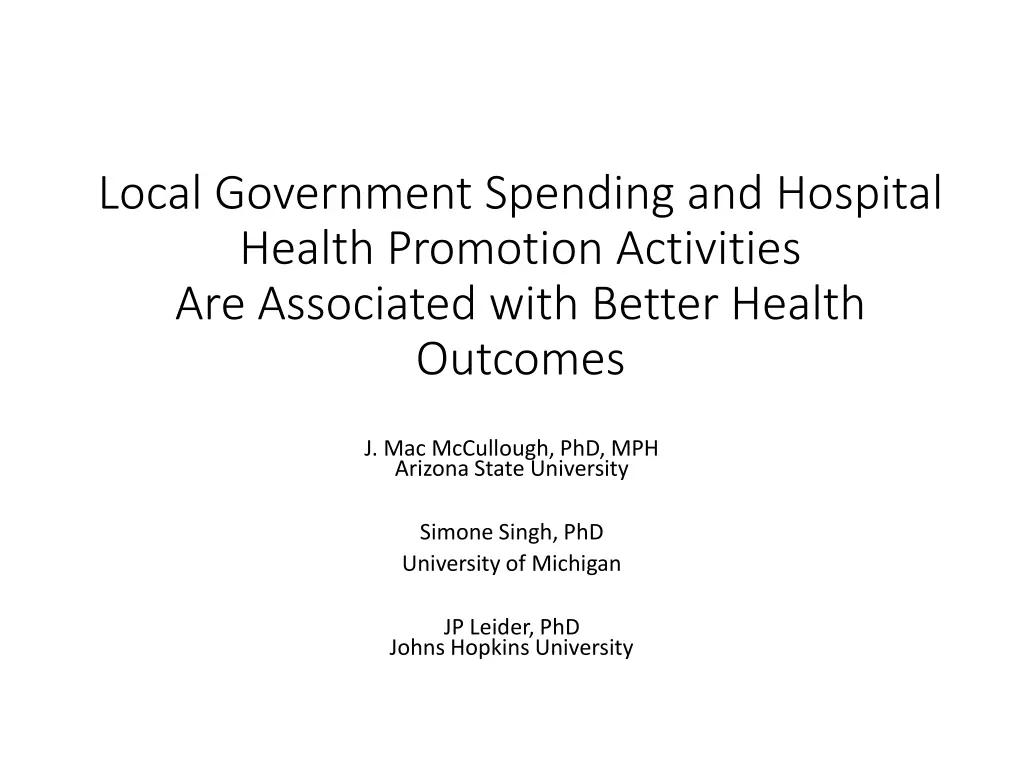local government spending and hospital health