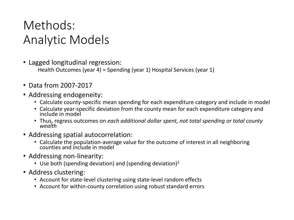 methods analytic models