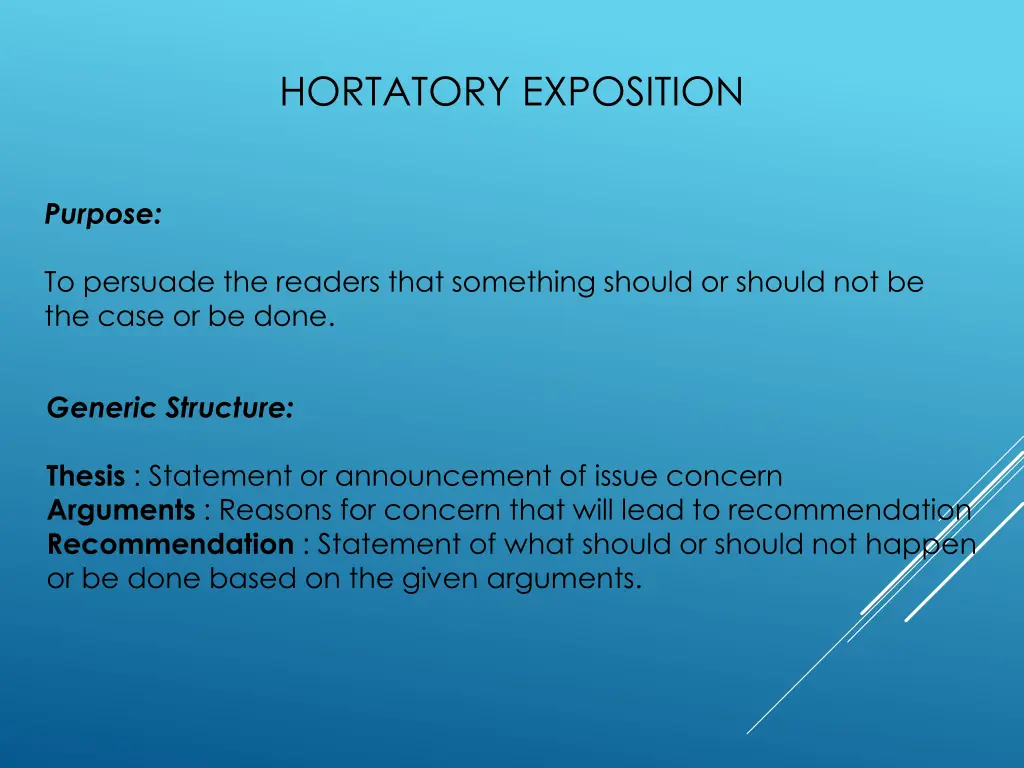 hortatory exposition 2