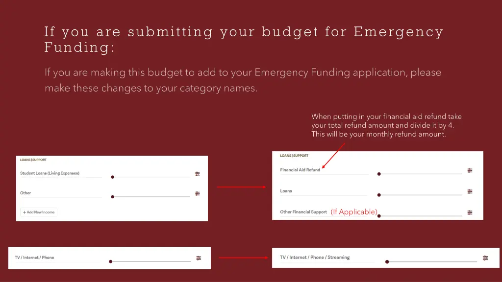 if you are submitting your budget for emergency