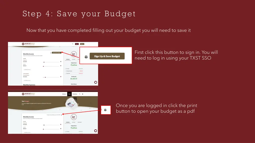 step 4 save your budget