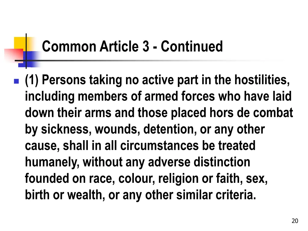 common article 3 continued