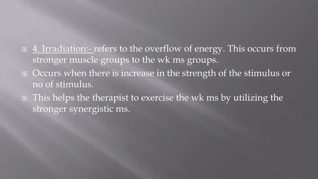 4 irradiation refers to the overflow of energy