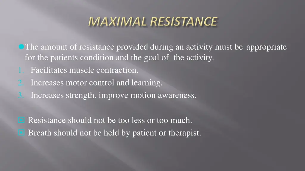 the amount of resistance provided during