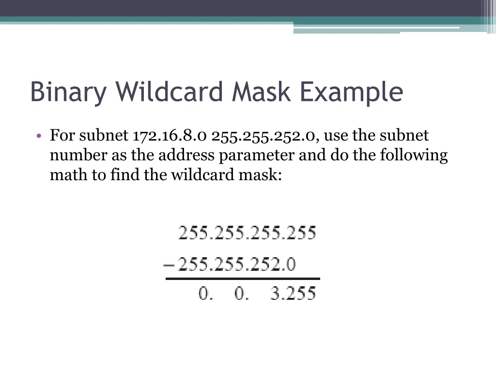 binary wildcard mask example