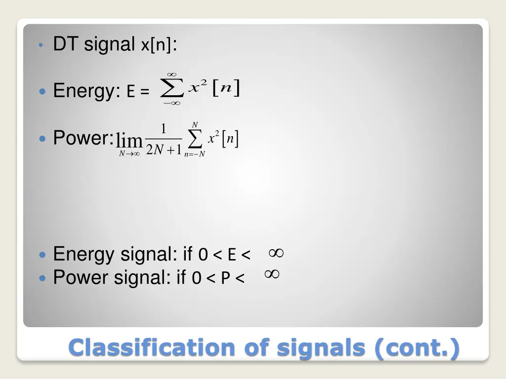 dt signal x n