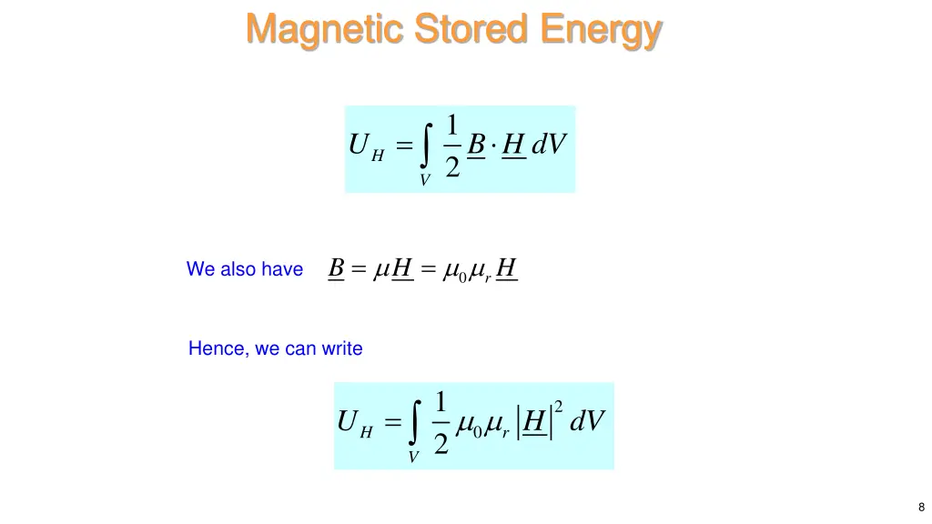 magnetic stored energy